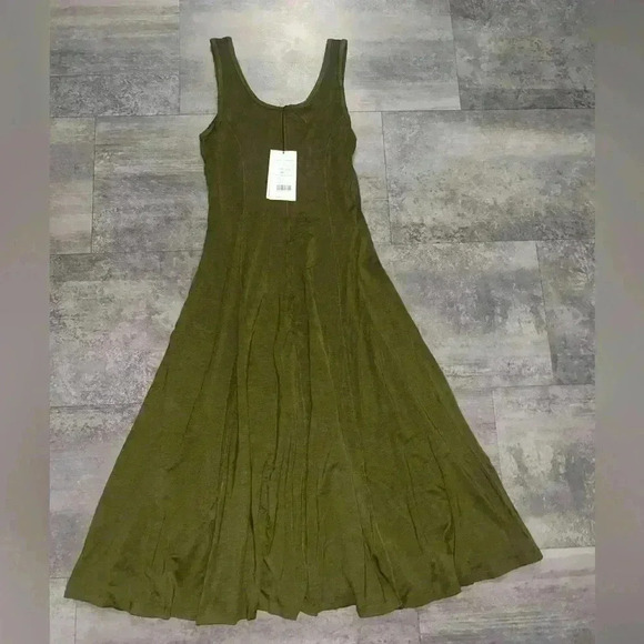 NINETY Percent Woman’s Tencel Single Jersey Paneled Tank Green Dress SZ S - Picture 3 of 11